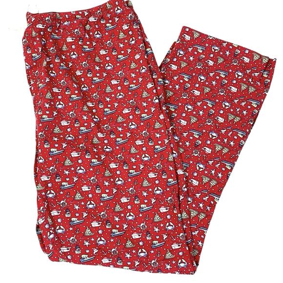 Vineyard Vines Christmas Pajamas Pants Mens XL Flannel Nautical Crab Swordfish - Picture 1 of 7